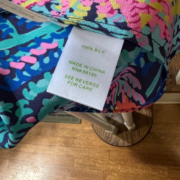 Lily Pulitzer Women Multi Color Betty Electric Racer Back 100% Silk Dress - Picture 6 of 7